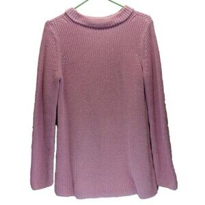 Talbots Petites Women's Pink Cotton Cable Knit Sweater Size Medium EUC